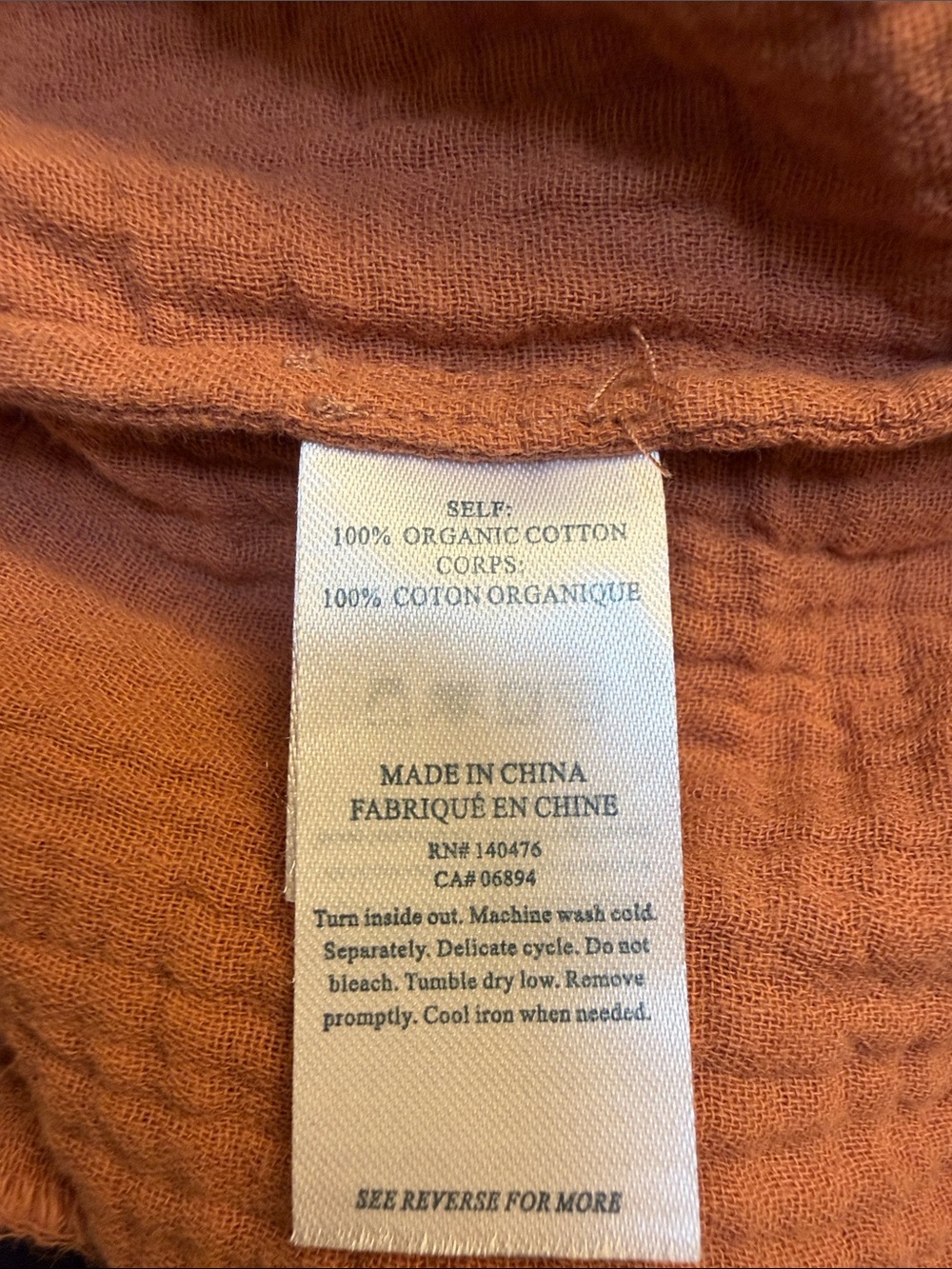 Faherty Short Sleeve 100% organic cotton  Tee - Rust Orange/Brown size medium - Picture 6 of 6